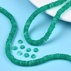 Medium Sea Green Handmade Polymer Clay Beads Strands, for DIY Jewelry Crafts Supplies, Heishi Beads, Disc/Flat Round, Medium Sea Green, 6x0.5~1mm, Hole: 1.8mm, about 290~320pcs/strand, 15.75 inch~16.14 inch(40~41cm)