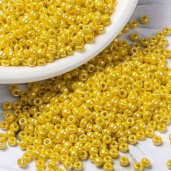 (RR422D) Opaque Yellow Luster MIYUKI Round Rocailles Beads, Japanese Seed Beads, (RR422D) Opaque Yellow Luster, 8/0, 3mm, Hole: 1mm, about 422~455pcs/bottle, 10g/bottle