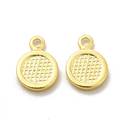 Echt 24 k vergoldet Messing Charme, cadmiumfrei und bleifrei, langlebig überzogen, flache runde Charme, echt 24 k vergoldet, 9x6.5x1 mm, Bohrung: 1 mm