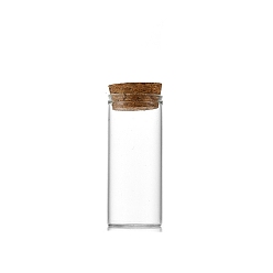 Прозрачный Стеклянная пустая бутылка желаний, с пробкой, колонка, прозрачные, 3x7 см, емкость: 30 мл (1.01 жидких унций)