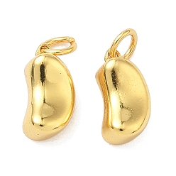 Настоящее золото 24K Латунь прелести, бобовые прелести, долговечный, без свинца и без кадмия, стойки покрытие, с целью перехода в кольце, реальный 24 k позолоченный, 10x4x5 мм