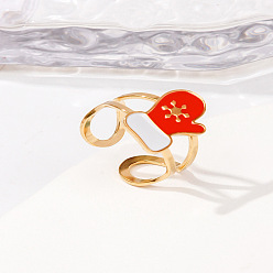 Другие 304 манжеты из нержавеющей стали с эмалированными кольцами для женщин, золотые, перчатки, 16x10 мм, регулируемый