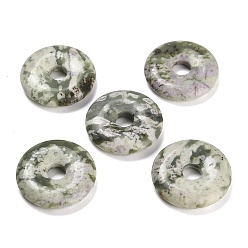 Счастный Нефрит Натуральные подвески из нефрита, подвески в виде пончиков/пи-дисков, 30x6.5 мм, отверстие : 7.5 мм