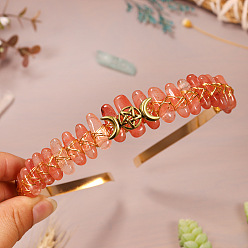 Вишневый Кварц Резинки для волос из синтетического вишневого кварцевого стекла, корона для волос, для женщин девушек, 250x170x50 мм