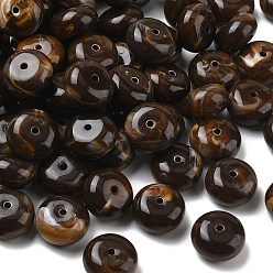 Coconut Brown Two Tone Acrylic Beads, Imitation Gemstone Style, Rondelle, Coconut Brown, 19.5x11mm, Hole: 2.5mm, about 165pcs/500g