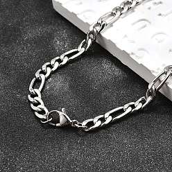 Нержавеющая Сталь Цвет Устойчивые к потускнению модные унисекс 304 ожерелья из нержавеющей стали Figaro, с омаром застежками, цвет нержавеющей стали, 19 дюйм (48.3 см), 5 мм