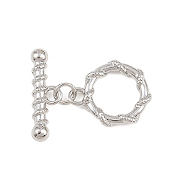 Платина Застежки-тоглы с поворотным кольцом из латуни, без кадмия и без свинца, долговечный, платина, 6.5~18.5x15~21x2.5~3.5 мм, отверстие : 2.5 мм