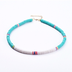 Папайя Оранжевый Колье-колье ручной работы из полимерной глины хэйши, с застежками из сплава лобстера и удлинителем из железной цепи, papayawhip, 15.5 дюйм (39.6 см)