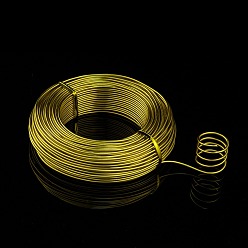 Yellow Round Aluminum Wire, Flexible Craft Wire, for Beading Jewelry Doll Craft Making, Yellow, 12 Gauge, 2.0mm, 55m/500g(180.4 Feet/500g)