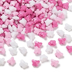 Pink Непрозрачные акриловые бусины, бабочка, граненые, розовые, 6.5x8x4.5 мм, отверстие : 1.2 мм, 4000 шт / 500 г