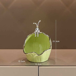 Light Green Ceramic Rabbit Key Storage Ornaments, Home Desktop Decorations, Light Green, 155x215mm