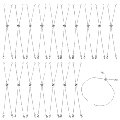 Нержавеющая Сталь Цвет 18шт. регулируемые 304 изготовление браслетов из нержавеющей стали с цепями, с медной шарикой, цвет нержавеющей стали, 9-3/8 дюйм (23.8 см)