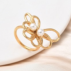 Настоящее золото 18K 304 нержавеющая сталь с акриловыми кольцами для пальцев, ионное покрытие (ip), ручная полировка, реальный 18 k позолоченный, 21x28 мм, внутренний диаметр: 17 мм