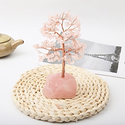 Розовый Кварц Украшения из натурального розового кварца для скульптуры дерева, для домашнего офисного стола, 165 мм