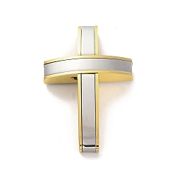 Золотой & Цвет Нержавеющей Стали Вакуумное покрытие pvd 304 подвески из нержавеющей стали, крест очарование, религия, золотые и нержавеющая сталь цвет, 40x26.5x7.5 мм, отверстие : 7.8x3.6 мм