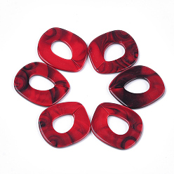 Красный Акриловые связей кольца, разъемы для быстрой связи, для изготовления ювелирных цепочек, Стиль имитация драгоценных камней, красные, 51.5x45x3.5 мм, отверстие: 23x16 мм, о: 78 шт / 500 г