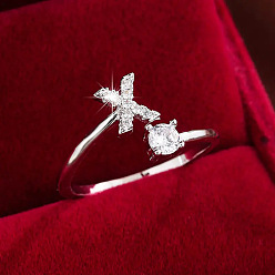 Letter X Кольца-манжеты из латуни и кубического циркония, буквы, платина, Письмо X, внутренний диаметр: 17 мм