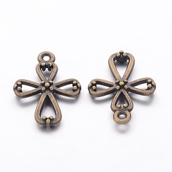 Античная Бронза Сплавочные подвески тибетского стиля, без свинца и без кадмия, античная бронза, 22.5x17x2 мм, отверстие : 2 мм
