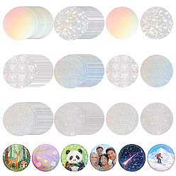 Mixed Shapes 300Pcs 6 Styles Round OPP Transparent Laser Film for Badge, Mixed Shapes, 70x0.1mm, 50pcs/style