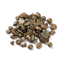 Верблюжий Непрозрачные акриловые бусины, золотой металл обвитыми, разнообразные, верблюжие, 10.5~20x7~20x5~9 мм, отверстие : 1.2~2 мм, Около 462 шт / 500 г