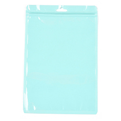 Бледно-бирюзовый Пластиковые пакеты Инь-Янь цвета макарон с застежкой-молнией, закрывающиеся сумки, пакеты с самоуплотнением, верхнего уплотнения, прямоугольные, бледные бирюзовая, 23.9x15.9x0.15 см, односторонняя толщина: 2 мил(0.05мм)