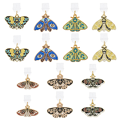 (52) Непрозрачная лаванда 14шт 7 стили пластиковые мобильные пылезащитные заглушки, с эмалевыми подвесками из сплава моли, разнообразные, золотые, разноцветные, 26~31 мм, 2 шт / стиль