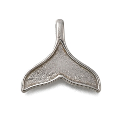 Нержавеющая Сталь Цвет 304 подвески из нержавеющей стали, амулет рыбий хвост, анти-тускнение, цвет нержавеющей стали, 17x18x4 мм, отверстие : 2.2x1.5 мм