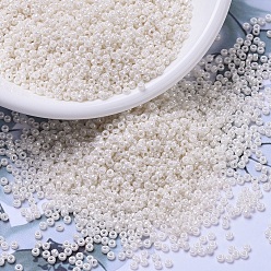 (RR3551L) Cream Ceylon MIYUKI Round Rocailles Beads, Japanese Seed Beads, (RR3551L) Cream Ceylon, 11/0, 2x1.3mm, Hole: 0.8mm, about 1100pcs/bottle, 10g/bottle