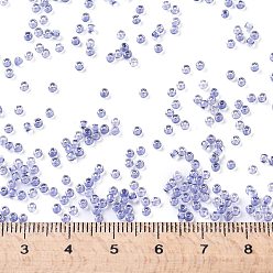 (966) Inside Color Crystal/Mauve Lined TOHO Round Seed Beads, Japanese Seed Beads, (966) Inside Color Crystal/Mauve Lined, 11/0, 2.2mm, Hole: 0.8mm, about 5555pcs/50g