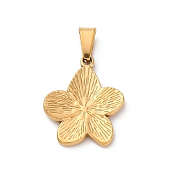 Золотой 201 подвески из нержавеющей стали, цветочный шарм, вакуумное покрытие pvd, золотые, 21.5x18x3 мм, отверстие : 7x3 мм