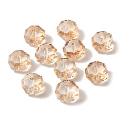 Champagne Gold Прозрачные стеклянные бусины, рондель, граненые, шампанское золото, 7.5x5 мм, отверстие : 1.5 мм