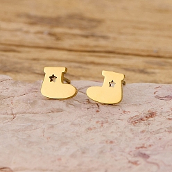 Другие 304 из нержавеющей стали серьги, золотые, чулки, 7x8 мм