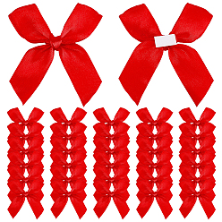 FireBrick Polyester Bowknot, Gift Wrapping Bow with Self-Adhesive, FireBrick, 70x70mm