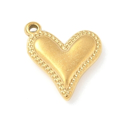 Золотой 304 из нержавеющей стали сердце кулоны, золотые, 16x15x4 мм, отверстие : 1 мм