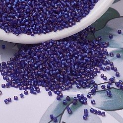 (DB0696) Dyed Semi-Frosted Silver Lined Dark Blue Violet MIYUKI Delica Beads, Cylinder, Japanese Seed Beads, 11/0, (DB0696) Dyed Semi-Frosted Silver Lined Dark Blue Violet, 1.3x1.6mm, Hole: 0.8mm, about 20000pcs/bag, 100g/bag