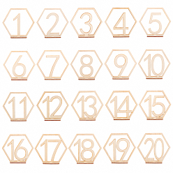Бланшированный Миндаль Деревянные столы с номерами карт, для свадьбы, ресторан, украшения на день рождения, шестиугольник с номером 1~30, бланшированный миндаль, 33x109x100 мм, 20 шт / комплект