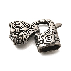 Античное Серебро 304 сгиб из нержавеющей стали, античное серебро, 37 мм, отверстие : 12x6 мм