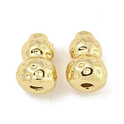 Настоящее золото 18K Текстурированные латунные бусы, без кадмия, без никеля и без свинца, Горлянка, реальный 18 k позолоченный, 7x4.5 мм, отверстие : 1 мм