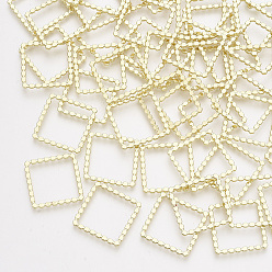 Light Gold Alloy Linking Rings, Square, Light Gold, 20x20x1mm, Inner Diameter: 17x17mm