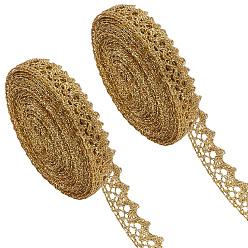 Светло-хаки 2 рулоны металлизированной пряжи для кружевной отделки, аксессуары для одежды, светлый хаки, 5/8 дюйм (14.5 мм), около 10.00 ярдов (9.14 м) / рулон