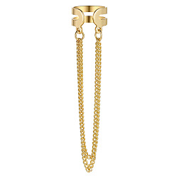 Золотой 1 шт. серьги-манжеты из сплава для женщин, цепочка-оберег, золотые, 12x12 мм