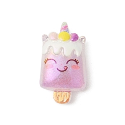 Ice Cream Летняя тематика непрозрачные смоляные кабошоны, с блеском порошок, мороженое, 30.5x17.5x9.5 мм