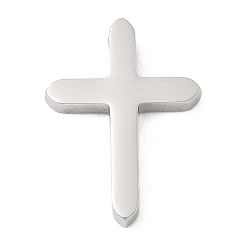 Нержавеющая Сталь Цвет 304 подвески из нержавеющей стали, крестик, цвет нержавеющей стали, 27x20x4 мм, отверстие : 3 мм