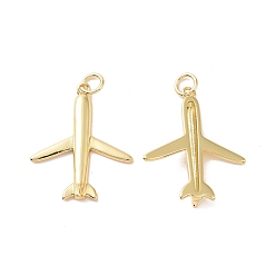 Настоящее золото 18K Стойки обшивки латунные подвески, с целью перехода в кольце, без кадмия и без свинца, долговечный, самолет, реальный 18 k позолоченный, 24.5x20x2.5 мм, Перейти кольцо: 5x1 мм, внутренний диаметр: 3 мм