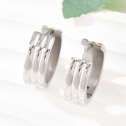 Нержавеющая Сталь Цвет 304 серьги-кольца из нержавеющей стали с текстурой, с 316 ушными шпильками из хирургической нержавеющей стали, полированный, цвет нержавеющей стали, 20x7 мм