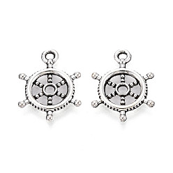 Античное Серебро Сплавочные подвески тибетского стиля, подвески для якоря и руля, античное серебро, 20x15x2 мм, отверстие : 1.6 мм, о 1190psc / 1000G