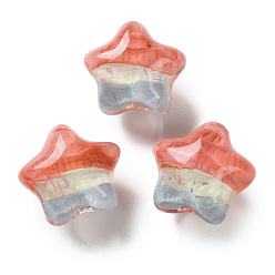 Помидор Прозрачные акриловые бусины с градиентным цветом, нарисованные вручную, звезда, помидор, 19.5x21.5x16 мм, отверстие : 2.3 мм