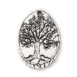 Античное Серебро Сплавочные подвески тибетского стиля, древо жизни, античное серебро, 25.5x17x2 мм, отверстие : 1.4 мм
