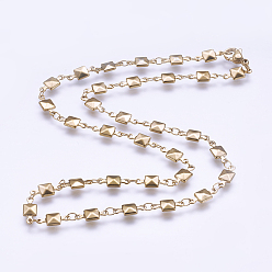 Золотой 304 из нержавеющей стали цепи ожерелья, с карабин-лобстерами , ионное покрытие (ip), квадратный, золотые, 17.7 дюйм (45 см)