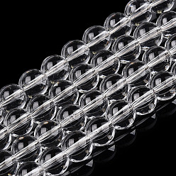 Прозрачный Выпечки окрашенные прозрачные стеклянные нити круглый шарик, прозрачные, 8.5~9 мм, отверстие : 1.5 мм, около 100~105 шт / нитка, 31.8 дюйм